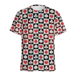 Playing Card Suits Check Pattern Print Men's Sports T-Shirt