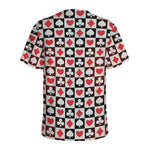 Playing Card Suits Check Pattern Print Men's Sports T-Shirt
