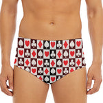 Playing Card Suits Check Pattern Print Men's Triangle Swim Briefs