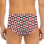Playing Card Suits Check Pattern Print Men's Triangle Swim Briefs