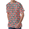 Playing Card Suits Check Pattern Print Men's Velvet T-Shirt