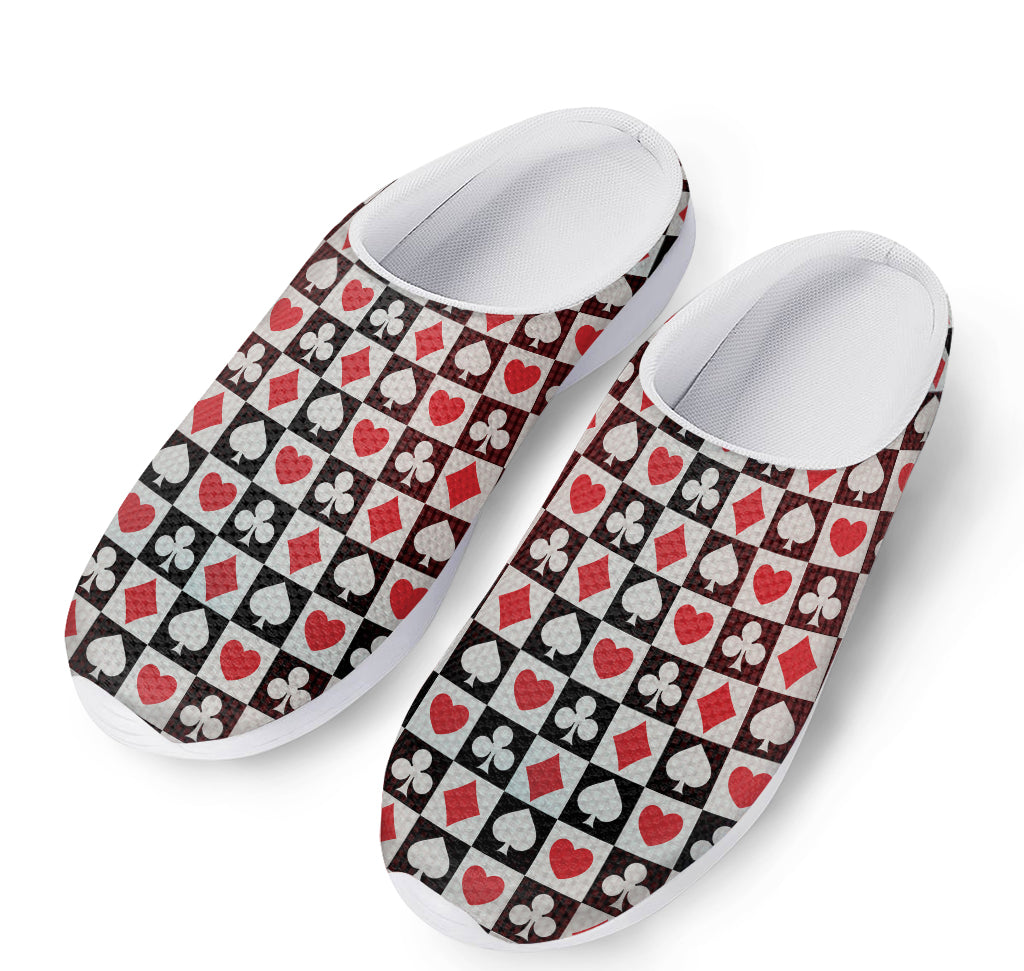 Playing Card Suits Check Pattern Print Mesh Casual Shoes