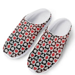 Playing Card Suits Check Pattern Print Mesh Casual Shoes