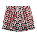 Playing Card Suits Check Pattern Print Mesh Shorts