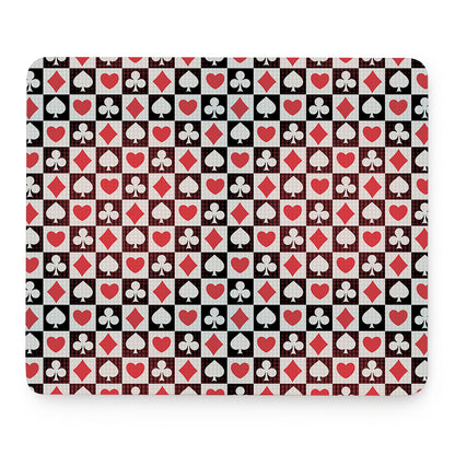 Playing Card Suits Check Pattern Print Mouse Pad