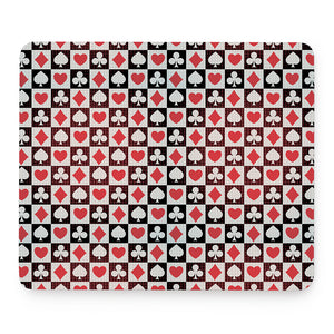 Playing Card Suits Check Pattern Print Mouse Pad