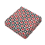 Playing Card Suits Check Pattern Print Outdoor Seat Cushion Cover