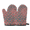 Playing Card Suits Check Pattern Print Oven Mitts