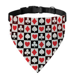 Playing Card Suits Check Pattern Print Over The Collar Dog Bandana