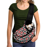 Playing Card Suits Check Pattern Print Pet Sling Carrier