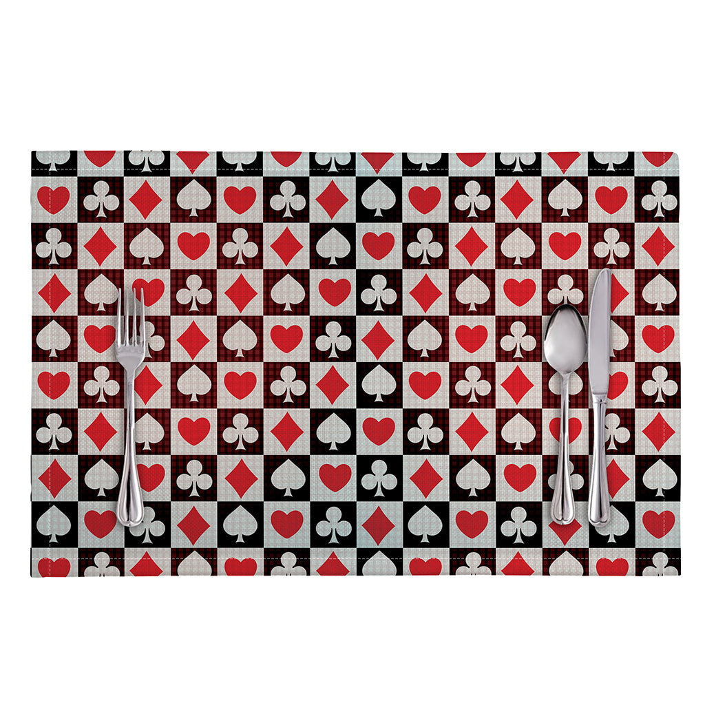 Playing Card Suits Check Pattern Print Placemat