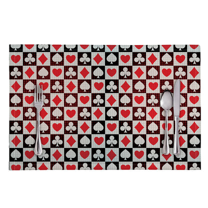 Playing Card Suits Check Pattern Print Placemat