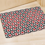 Playing Card Suits Check Pattern Print Polyester Doormat