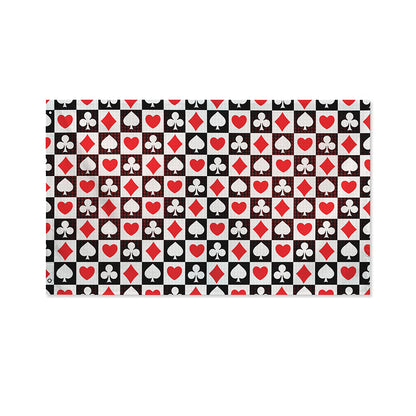 Playing Card Suits Check Pattern Print Polyester Flag
