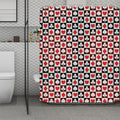 Playing Card Suits Check Pattern Print Polyester Shower Curtain