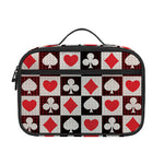 Playing Card Suits Check Pattern Print Portable Lunch Bag