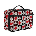 Playing Card Suits Check Pattern Print Portable Lunch Bag
