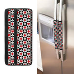 Playing Card Suits Check Pattern Print Refrigerator Handle Covers