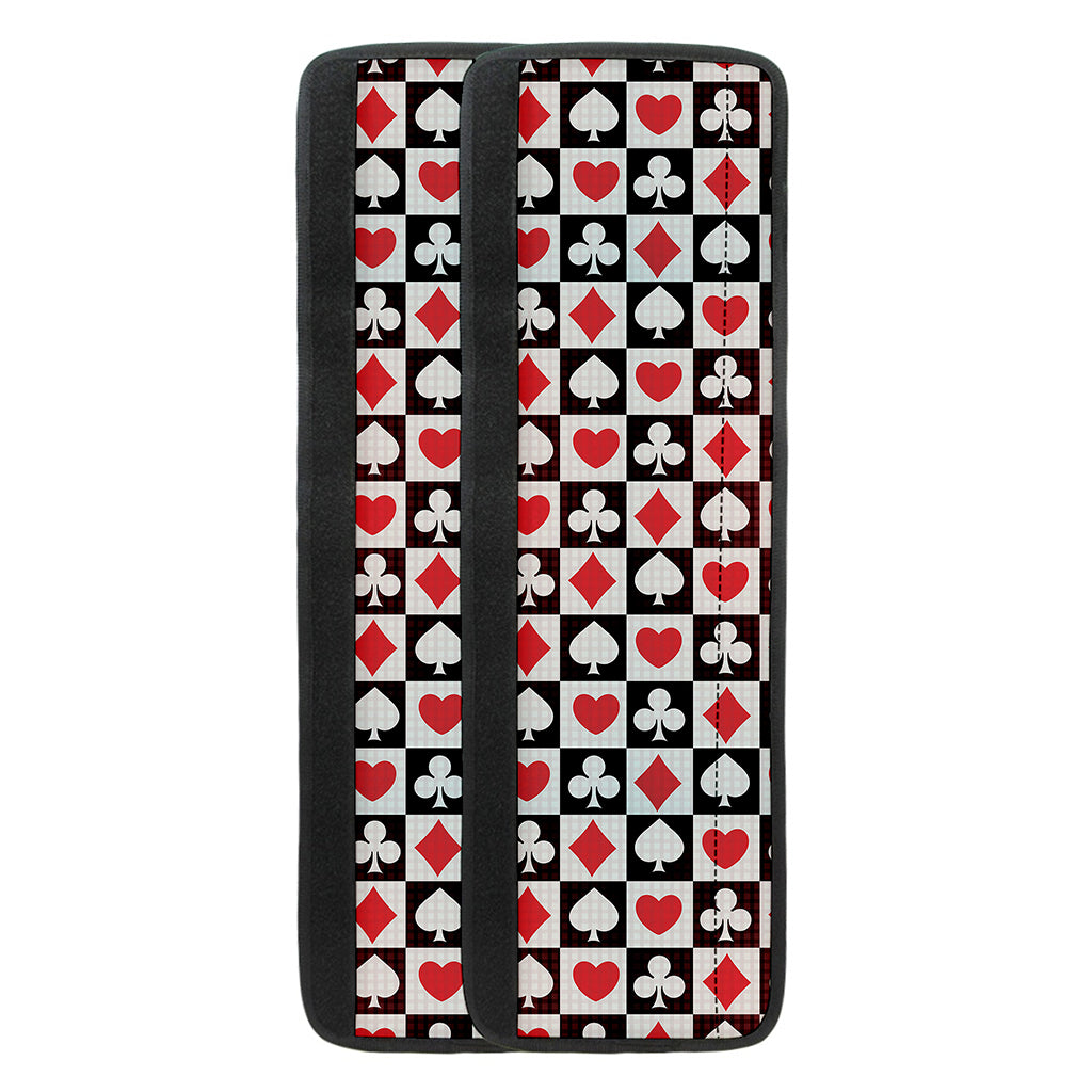 Playing Card Suits Check Pattern Print Refrigerator Handle Covers