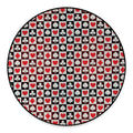 Playing Card Suits Check Pattern Print Round Floor Mat