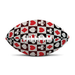Playing Card Suits Check Pattern Print Rugby Ball