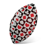 Playing Card Suits Check Pattern Print Rugby Ball