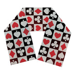 Playing Card Suits Check Pattern Print Scarf