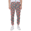 Playing Card Suits Check Pattern Print Joggers