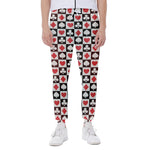 Playing Card Suits Check Pattern Print Scuba Joggers