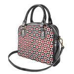 Playing Card Suits Check Pattern Print Shoulder Handbag