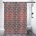 Playing Card Suits Check Pattern Print Shower Curtain