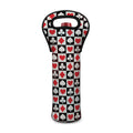 Playing Card Suits Check Pattern Print Single Neoprene Wine Tote