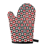 Playing Card Suits Check Pattern Print Single Oven Mitt