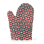Playing Card Suits Check Pattern Print Single Oven Mitt