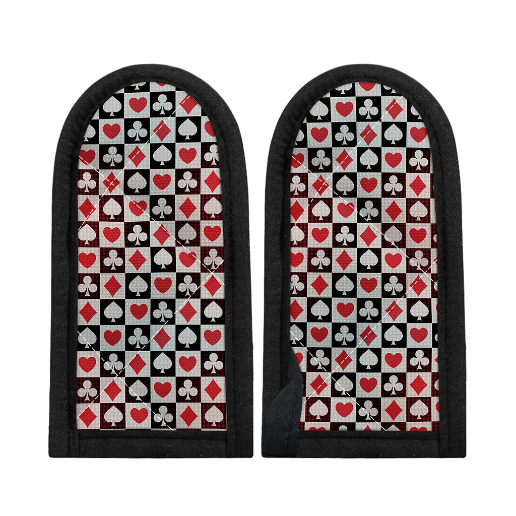 Playing Card Suits Check Pattern Print Skillet Handle Cover