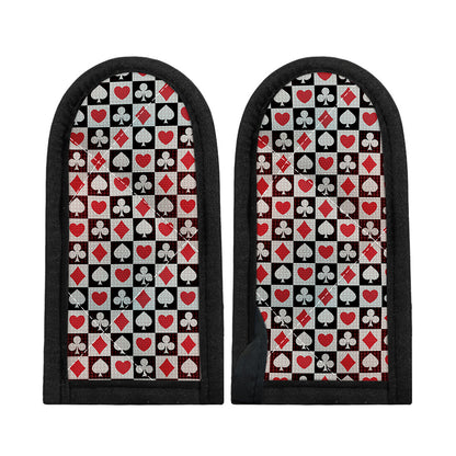 Playing Card Suits Check Pattern Print Skillet Handle Cover