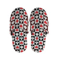 Playing Card Suits Check Pattern Print Slippers