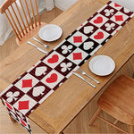 Playing Card Suits Check Pattern Print Table Runner