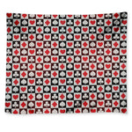 Playing Card Suits Check Pattern Print Tapestry