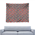 Playing Card Suits Check Pattern Print Tapestry