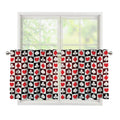 Playing Card Suits Check Pattern Print Tier Curtains