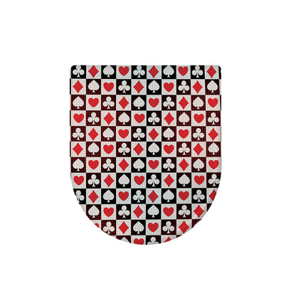 Playing Card Suits Check Pattern Print Toilet Lid Cover