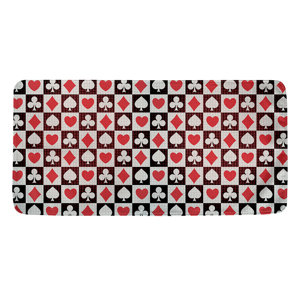Playing Card Suits Check Pattern Print Towel