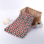Playing Card Suits Check Pattern Print Towel