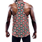 Playing Card Suits Check Pattern Print Training Tank Top