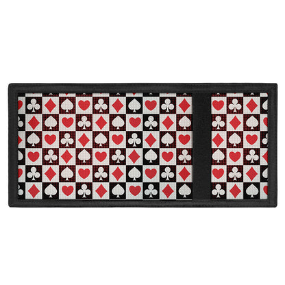 Playing Card Suits Check Pattern Print Trifold Wallet