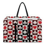 Playing Card Suits Check Pattern Print Utility Tote Bag
