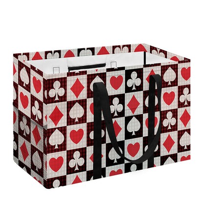 Playing Card Suits Check Pattern Print Utility Tote Bag