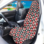 Playing Card Suits Check Pattern Print Waterproof Car Seat Cover
