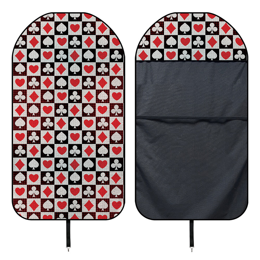 Playing Card Suits Check Pattern Print Waterproof Car Seat Cover